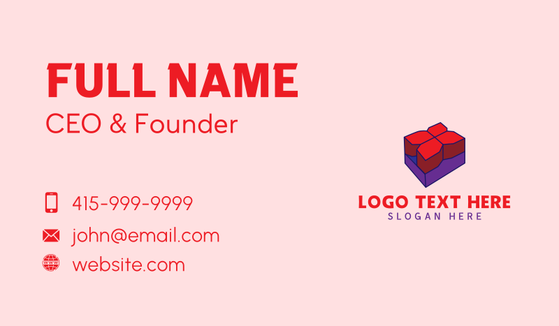 Isometric 3D Flower Business Card