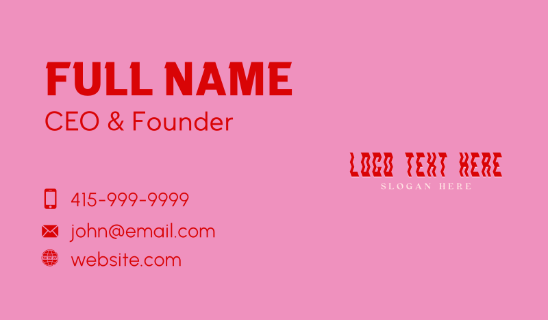 Unique Trendy Feminine Business Card